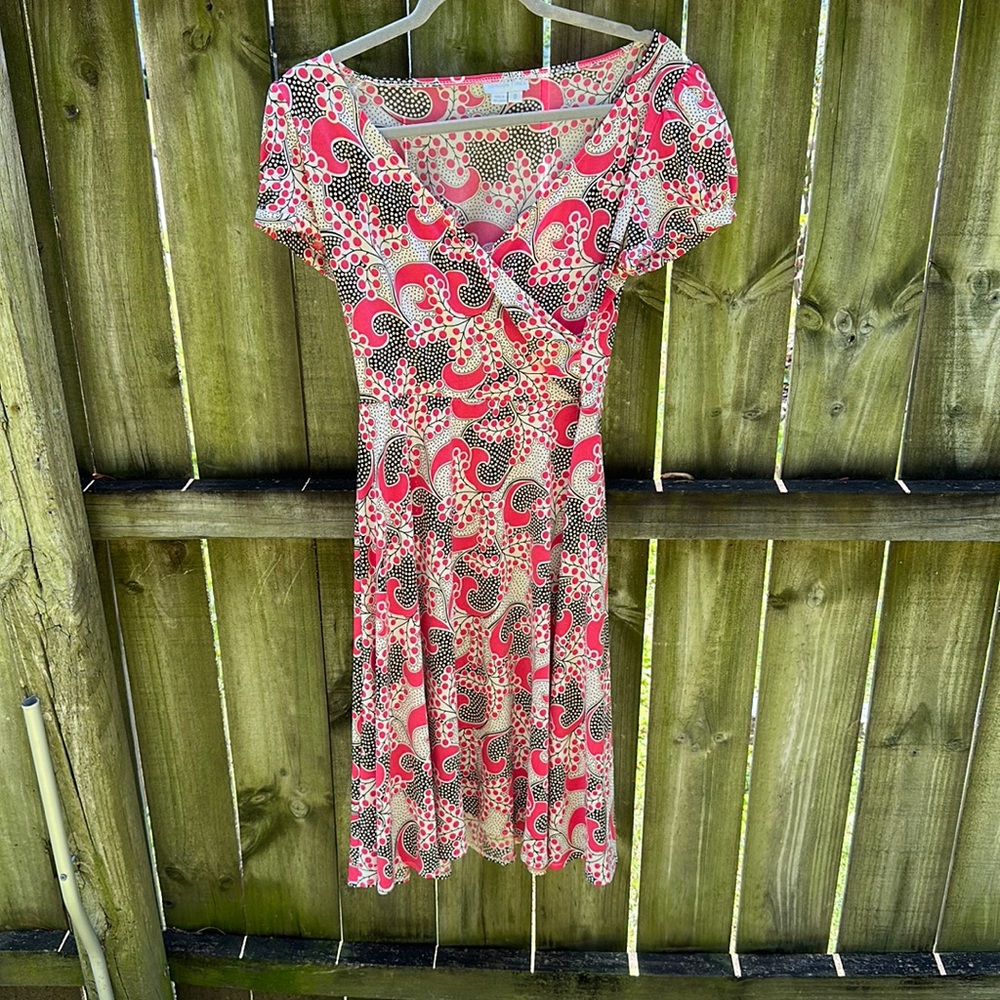 London Times Pattern design midi length dress
